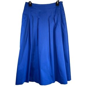 Boden Blue Pleated Midi Skirt Size US 6R EUC